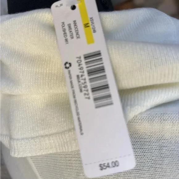 New Directions Tunic Cowl Neck Sweater Size Medium Ivory Fringe Accent NWT - Picture 9 of 10